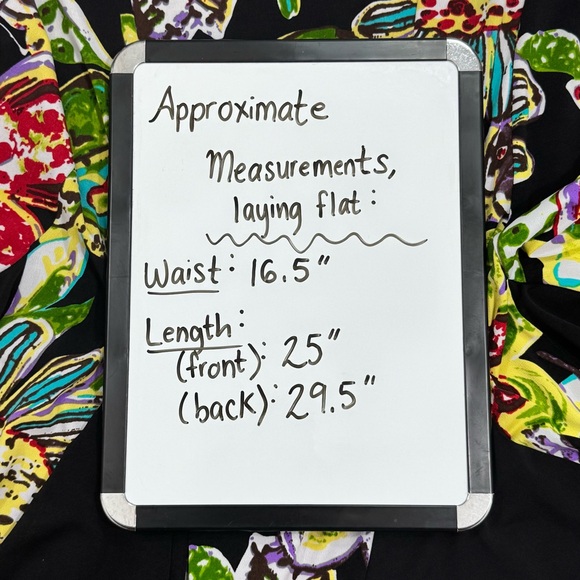 Bisou Bisou Tropical Floral High Low Skirt Elastic Waist Womens Size Large Hi-Lo - Picture 6 of 9